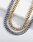 solid special clasp 18mm curb cuban link chain necklace bracelet yellow gold white gold solid silver 925 sterling vermeil