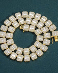 baguette diamond round stone tennis links bracelet necklace chain white gold yellow gold baller rappers nba hip hop jewelry buy shopping free shipping