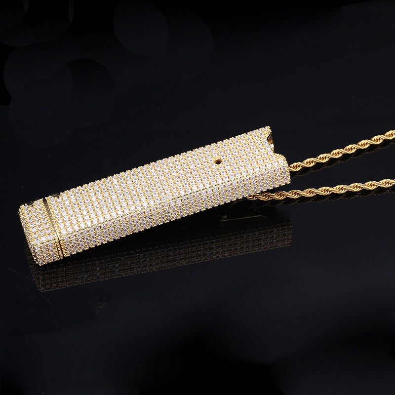 JUUL Vape E-Cig fully iced case Pendant Holder Cover Case diamond gold Bijouterie Gonin JUUL Vape E-Cig fully iced case Pendant Holder Cover Case diamond gold Bijouterie Gonin