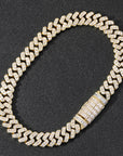 17mm fully iced baguette diamond cuban link necklace chain White Gold yellow gold asap rocky playboi carti lil uzi vert hip hop jewelry custom made
