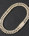 17mm fully iced baguette diamond cuban link necklace chain White Gold yellow gold asap rocky playboi carti lil uzi vert hip hop jewelry custom made