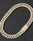 17mm fully iced baguette diamond cuban link necklace chain White Gold yellow gold asap rocky playboi carti lil uzi vert hip hop jewelry custom made