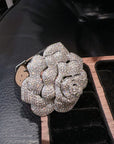 Piaget rose diamond bangle bracelet watch leather strap diamonds