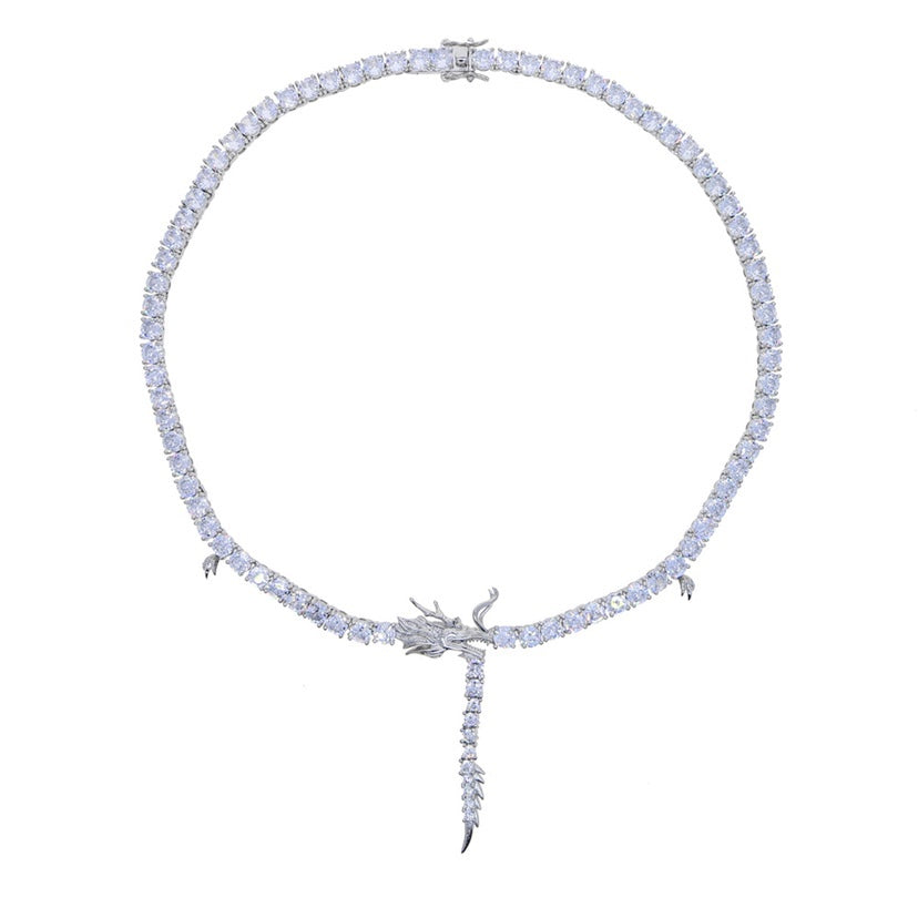 Dragon diamond tennis link choker White Gold shopgld ifandco diamond custom hip hop jewelry jewelers custom hollywood nba