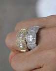 travis kylie halo engagement ring fully iced eternity white gold yellow diamond shopgld