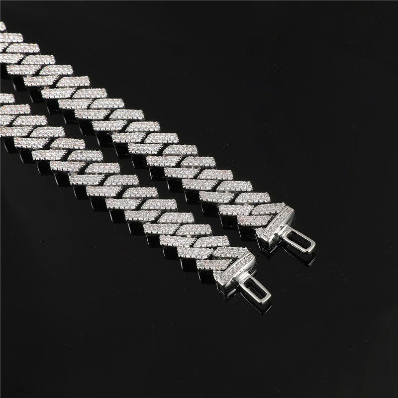 curb cuban link 10mm necklace chain fully iced custom clasp diamond ifandco