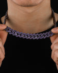 14mm curb cuban link necklace chain two row diamond purple black gold haze trap liluzivert drake travis scott shopgld diamond ifandco icebox jewelry hip hop rappers 