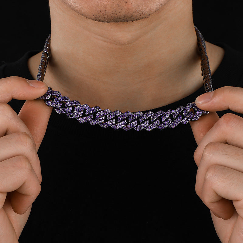 14mm curb cuban link necklace chain two row diamond purple black gold haze trap liluzivert drake travis scott shopgld diamond ifandco icebox jewelry hip hop rappers 