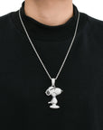 Iced Out diamond Charlie Brown Snoopy pendant necklace with free matching chain included free shipping top rappers jewelry brand urban fashion jewelers shopgld
