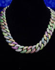 20mm glow in the dark enamel cuban link necklace chain as seen on Travis Scott Melted Utopia dream