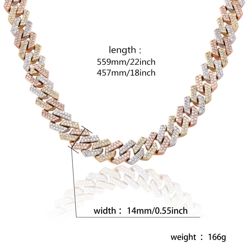 curb cuban link 14mm necklace chain fully iced custom clasp diamond ifandco