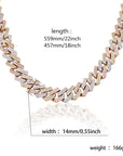 curb cuban link 14mm necklace chain fully iced custom clasp diamond ifandco