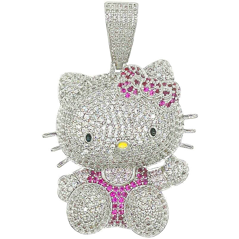 ifnandco custom hello kitty diamond pendant necklace chain iced out ben baller