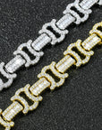 Vintage 13mm C de Cartier double CC baguette necklace cuban link chain interlaced diamond necklace rapper trap music playboi carti 