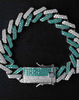 two tone curb cuban link bracelet blueface diamond gold buy travis scott