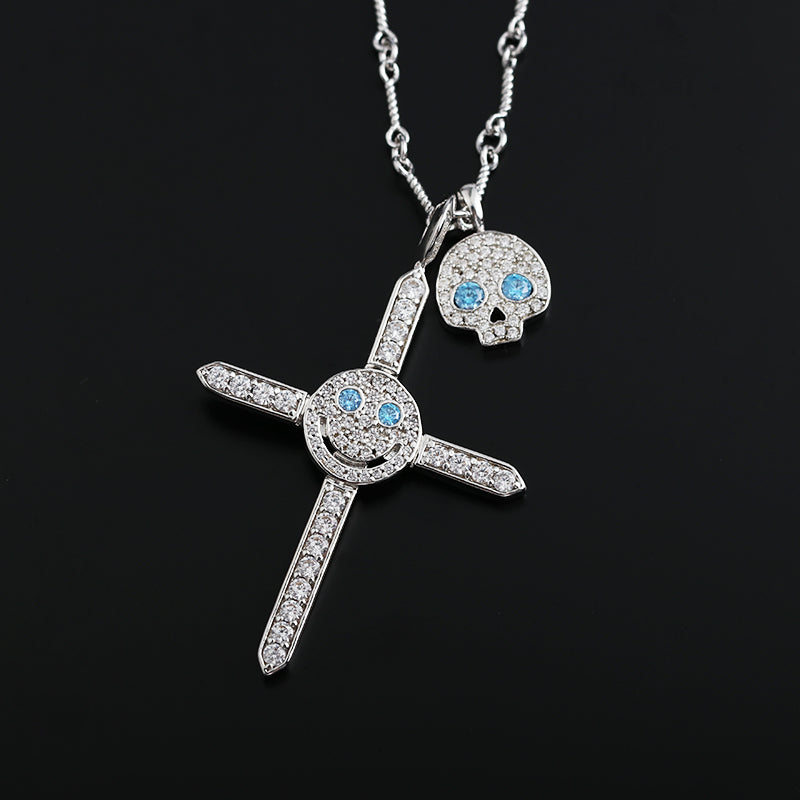 EYEFUNNY smiling face pendant necklace chain diamond vvs アイファニー POGGY KIM JONES VIRGIL JBALVIN