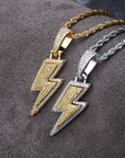 ian connor thunderbolt emoji pendant necklace chain diamond custom vvs benballer vlone