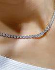 harry winston Tennis Necklace diamond 925 silver white gold diamonds
