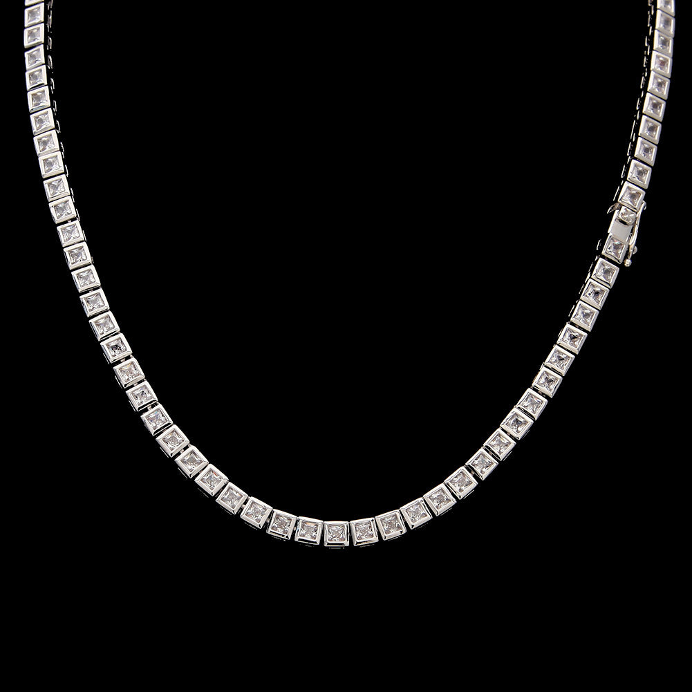 diamond princess cut tennis link diamond necklace choker chain asap rocky travis scott vlone vvs ifadnco