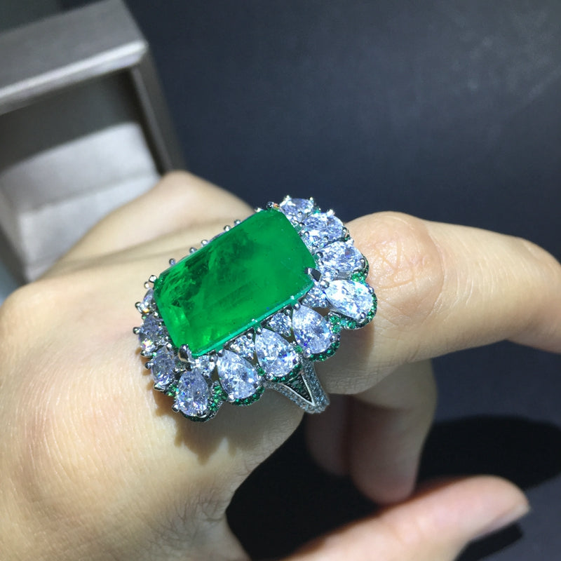 Zambian Emerald Cut Ring engagement rare vvs jeweler diamond tyler the creator playboi carti 