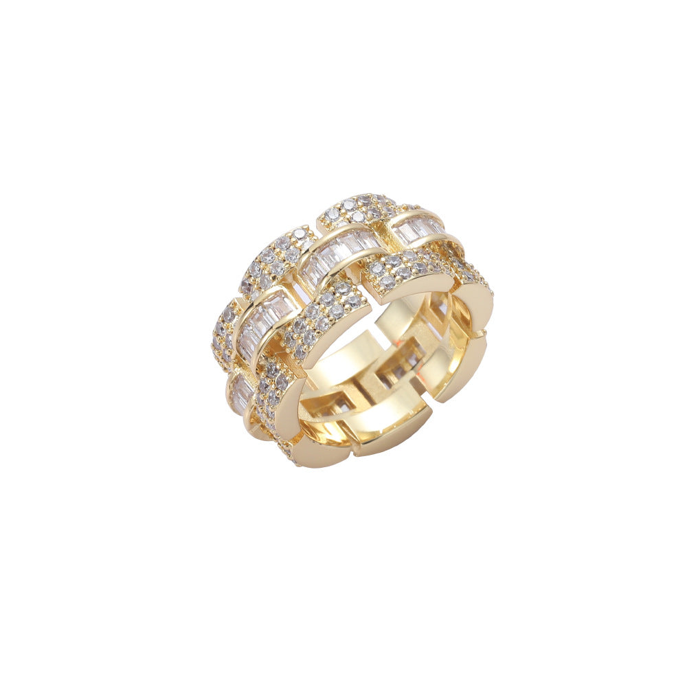 Diamond Presidential Baguette Tapered Men's Ring Rolex style AP