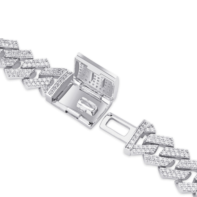 curb cuban link 14mm necklace bracelet chain fully iced custom clasp diamond ifandco