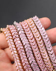 tennis chain necklace pink diamond hip hop custom jeweler ifandco shopgld