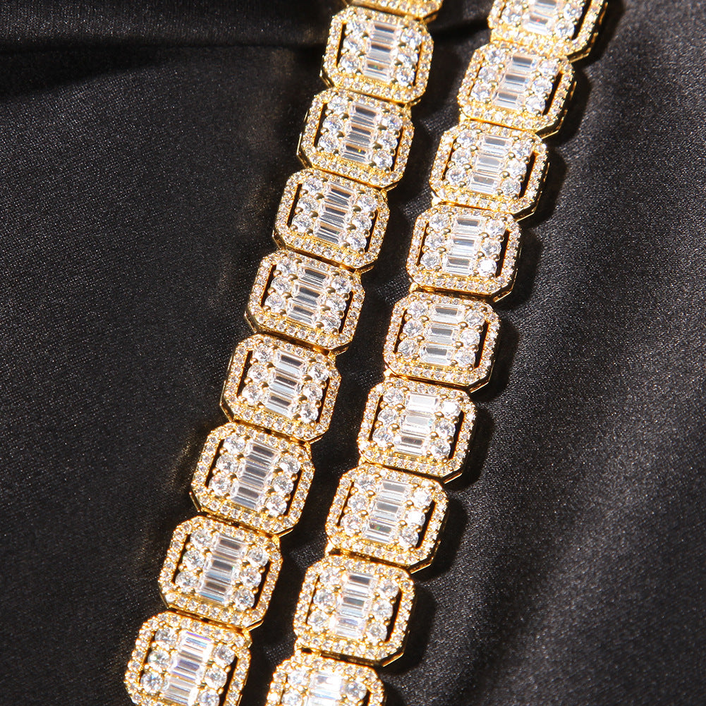 halo iced baguette travis chain canary diamond necklace chain bracelet cheapest asap rocky vlone