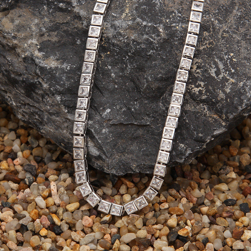 diamond princess cut tennis link diamond necklace choker chain asap rocky travis scott vlone vvs ifadnco