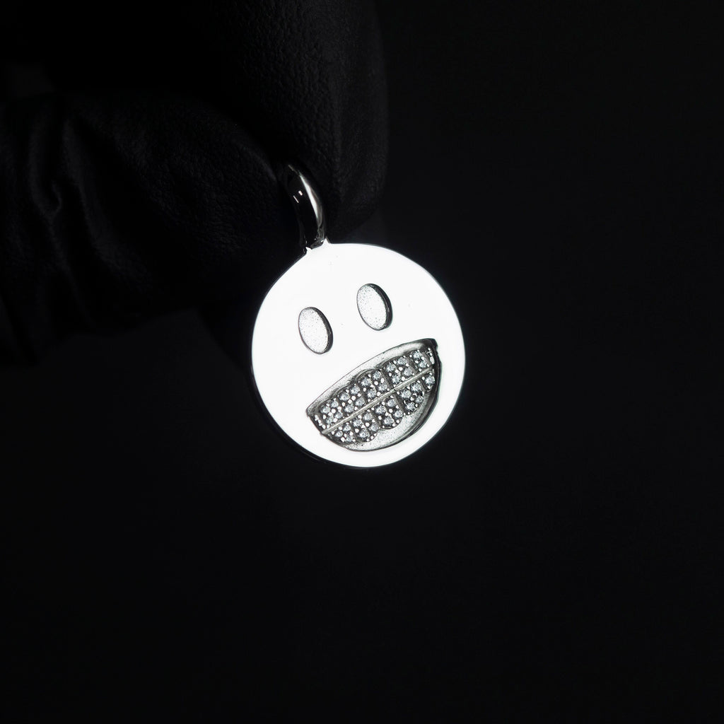 smiley #hiphop #grillz - Smiley Face With Grillz diamond silver charm pendant necklace chain ifandco