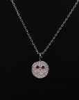 eyefunny smiling face thunder pendant necklace chain diamond jbalvin kim jones clot virgil offwhite