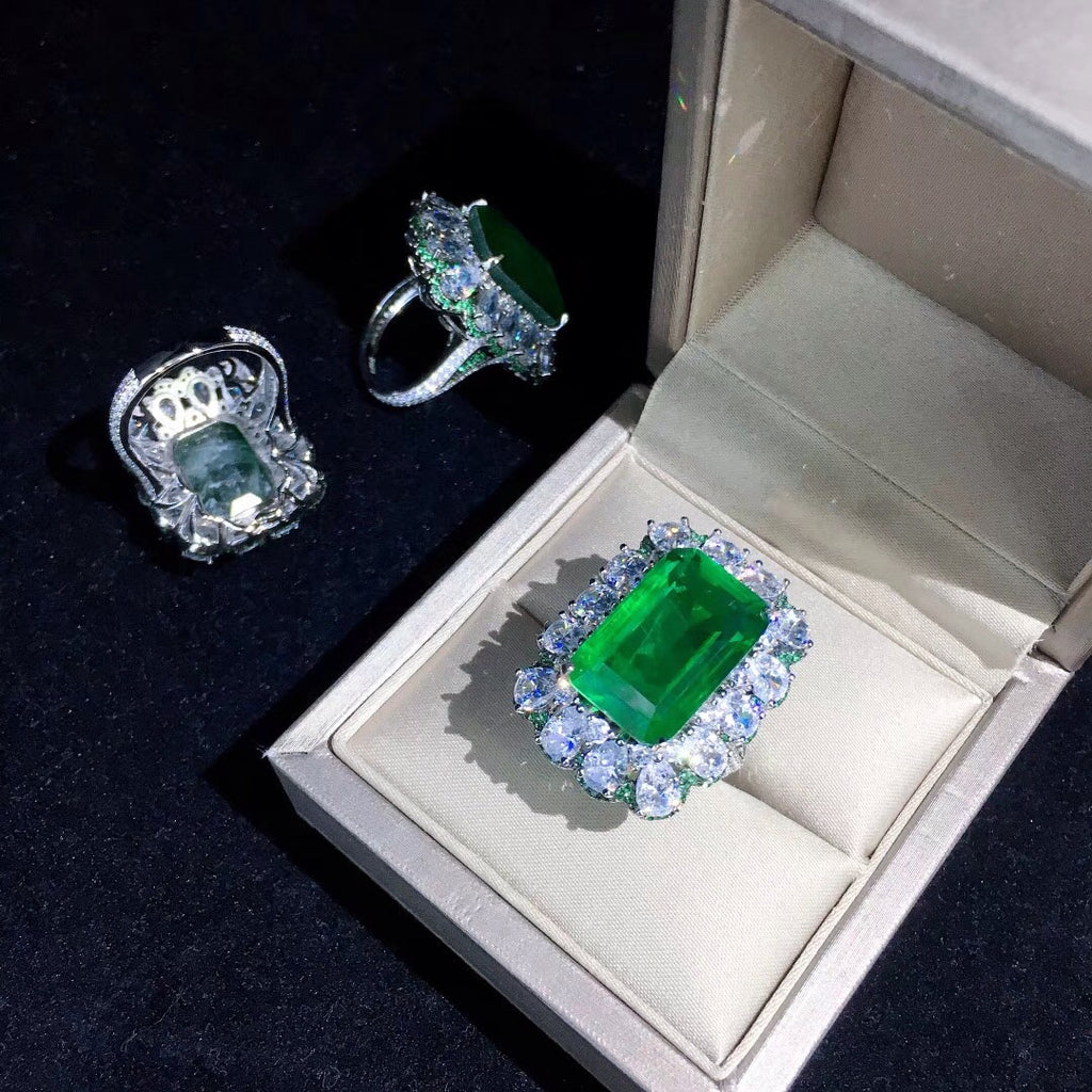 Zambian Emerald Cut Ring engagement rare vvs jeweler diamond tyler the creator playboi carti 