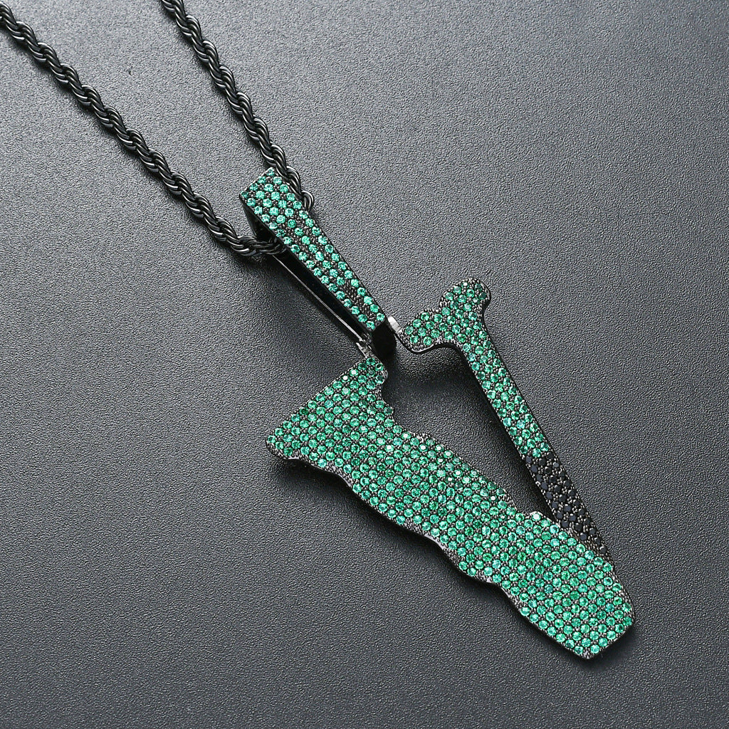 asap bari asap rocky vlone v pendant necklace chain diamond lil uzi vert playboi carti jeweler