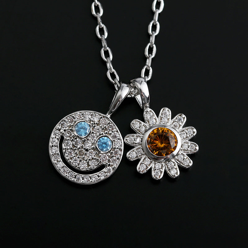 EYEFUNNY smiling face pendant necklace chain diamond vvs アイファニー POGGY KIM JONES VIRGIL JBALVIN