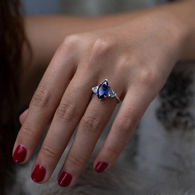 Three Stone Marquise Diamond tourmaline Engagement Rings kylie jenner ring travis scott