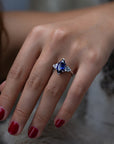 Three Stone Marquise Diamond tourmaline Engagement Rings kylie jenner ring travis scott
