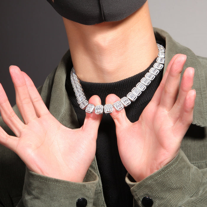 halo iced baguette travis chain canary diamond necklace chain bracelet cheapest asap rocky vlone