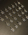 Custom Gothic font A-Z alphabet letter 925 silver