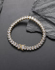 Iced out 6mm halo oval solitaire tennis links diamond bracelet White Gold bling iced out diamonds VVS