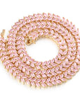 tennis chain necklace pink diamond hip hop custom jeweler ifandco shopgld