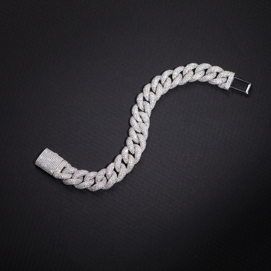 15mm rounded bubble cuban links necklace/bracelet chain 3D diamons vvs ifandco