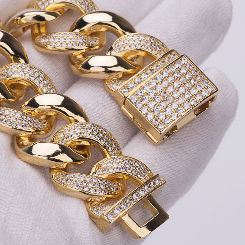 19MM Miami cuban link chain bracelet as seen on LIL UZI VERT special clasp gold vvs diamond
