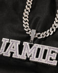 Custom A-Z baguette diamond custom Letters numbers Initial Charm pendant hollywood celebrity jewelers jewelry hip hop diamond necklace chain