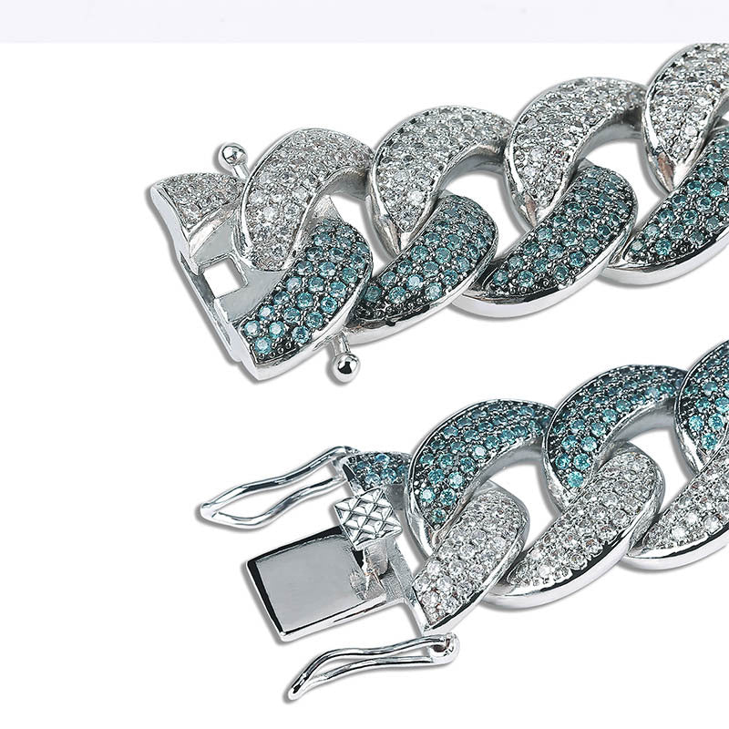 two tone miami cuban link bracelet blueface diamond gold buy travis scott
