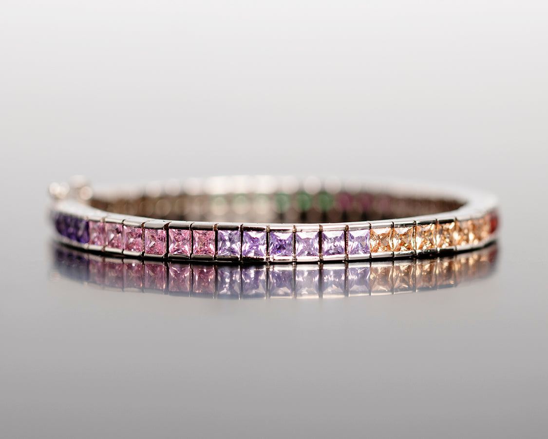 eyefunny princess eternity bracelet EYEFUNNY Ginza Boutique アイファニー 銀座ブティック tennis link Bracelets With Cut Multi-color gemstone Bracelet Silver Jewelry affordable hip hop jewelry ifandco