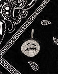 Buy Travis Scott Cactus Jack face logo diamond pendant necklace chain astroworld merch tour concert ticket buy now hip hop jewelry custom necklace rap artist hip hop