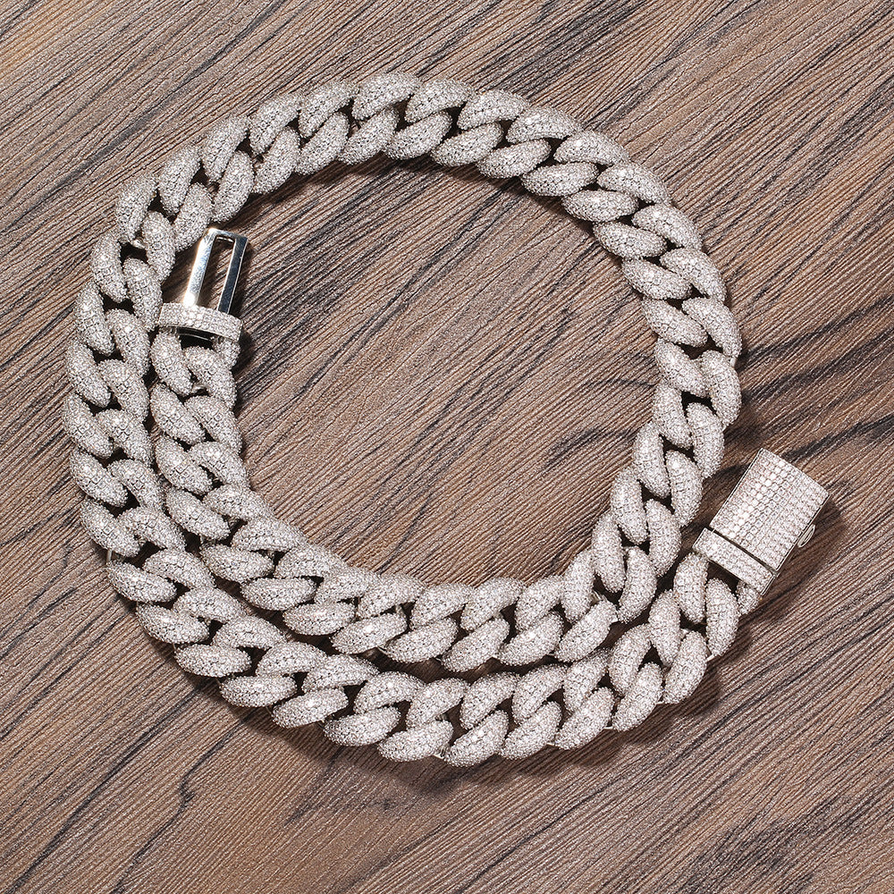 14mm rounded bubble cuban links necklace/bracelet chain 3D diamons vvs ifandco shopgld