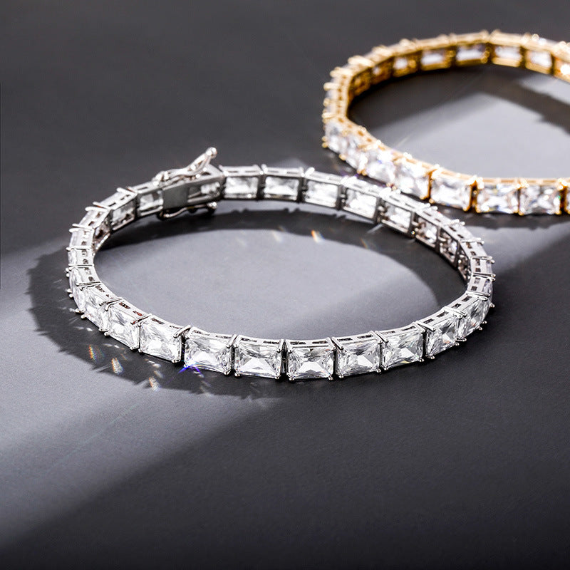 rectangle radiant cut diamond tennis link necklace chain diamond white gold travis rapper hip hop jewelery jewelers celebrity