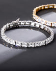 rectangle radiant cut diamond tennis link necklace chain diamond white gold travis rapper hip hop jewelery jewelers celebrity