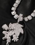 Sonic the Hedgehog Fully Iced diamond Pendant Diamond free necklace chain ifandco
